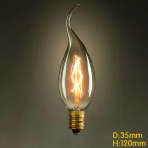 Bombilla filamento E14 40W vintage C35 Vertical Edison para decoración industrial