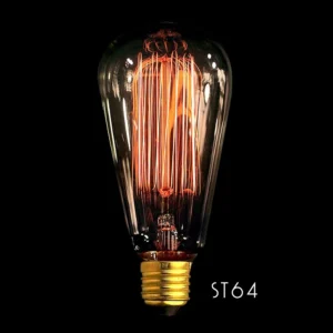 Bombilla filamento Edison vintage ST64 E27 40W para decoración industrial