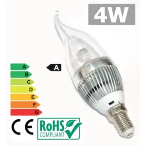 Bombilla Led E14 4W 6500K Luz Brillante de Bajo Consumo y Alta Duración
