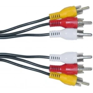 Cable audio y video 3 RCA 1.2 metros para conexión de audio y video