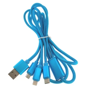 Cable Cargador 3 en 1 Micro USB Tipo C Lightning 1.2m para carga rápida