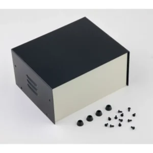 Caja metálica para proyectos 180x145x90mm con ventilación y accesorios incluidos