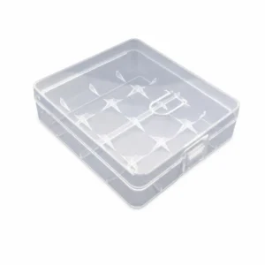 Caja Soporte Portabaterías 4× 18650 Plástico Transparente Almacenamiento Protección