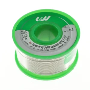 Hilo de soldadura sin plomo 0.3 mm Sn99 Ag0.3 Cu0.7 en bobina de 100 gramos