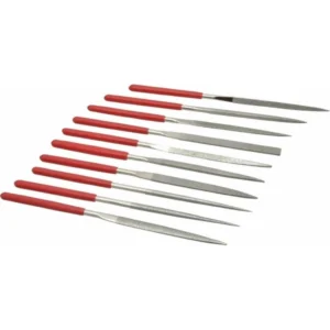 Juego de 10 mini limas finas 140x3mm para precisión en electrónica