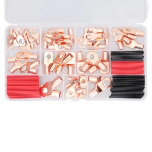 Kit de 120 Terminales de Cable de Cobre y Fundas Termocontraíbles para Conexiones Seguras