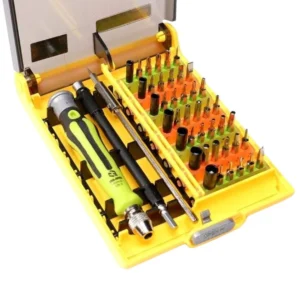 Kit de herramientas de precisión 45 en 1 con mango ergonómico y puntas de acero
