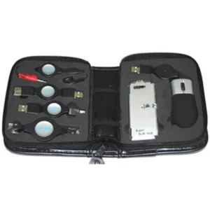 Kit de viaje USB con ratón y concentrador hub USB 4 puertos para portátil