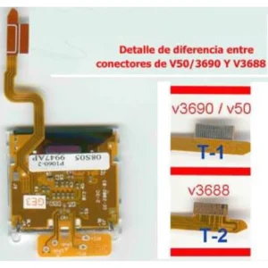 LCD Motorola V3688 con cable flex para reparación y reemplazo