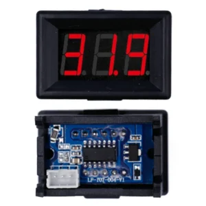 Mini Voltímetro digital 3,5V - 30V con indicador LED rojo para baterías empotrable