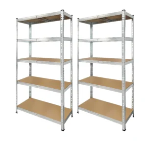 PACK 2 Estanterías metálicas galvanizadas 180x90x40 cm robustas y versátiles
