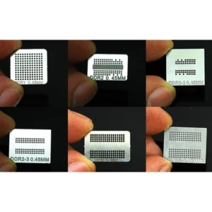Pack 6 stencils reballing para chips memoria DDR, DDR2, DDR3 y GDDR5