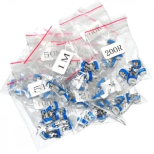 Pack 65 Potenciometros Lineal DIP, 13 Valores Diferentes, 5 de Cada Valor