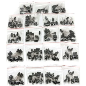 Pack condensadores electrolíticos - 190 unidades de 19 valores diferentes de 1uF a 1000uF