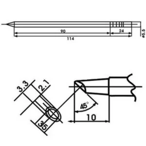 Punta soldador Aoyue LF-3BCM con resistencia incluida para estaciones de soldadura