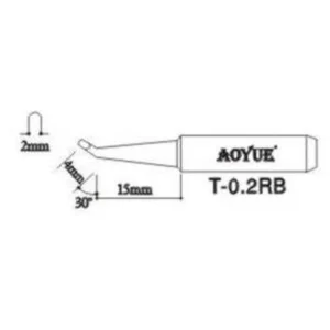 Repuesto punta soldador Aoyue T0.2RB para estaciones de soldadura
