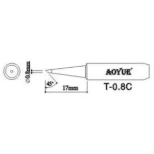 Repuesto Punta Soldador Aoyue T0,8c para Estaciones de Soldadura