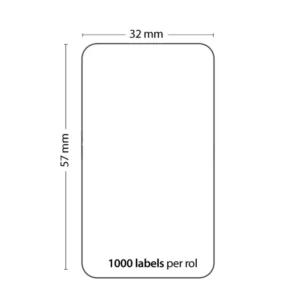 Rollo de 1000 etiquetas adhesivas compatibles Dymo 11354 tamaño 57mm x 32mm