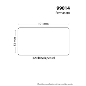 Rollo de 220 etiquetas adhesivas tamaño 101x54mm compatible Dymo 99014