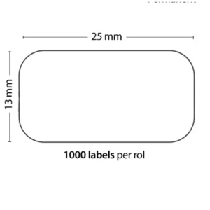 Rollo de etiquetas adhesivas compatible Dymo 11353 - 1000 unidades 25mm x 13mm