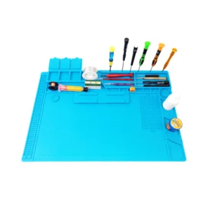 Tapete silicona resistente al calor 500º para reparación de móviles y ordenadores 48x32cm