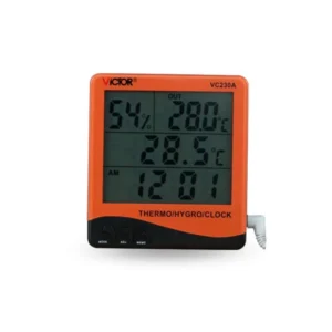Termómetro digital con sonda exterior Victor VC230A con higrómetro y alarma