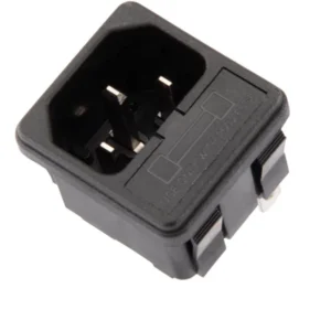 Zócalo de alimentación AC-02 enchufe Schuko con portafusible y 3 terminales macho