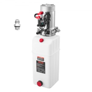 VEVOR Bomba Hidráulica de Simple Efecto 8 Cuartos 12 V CC, Bomba del Remolque Volquete Caudal de 3,4 L/min, Presión Máxima de Alivio de 22 MPa, para Elevación de Vehículos, Elevadores de Tijera