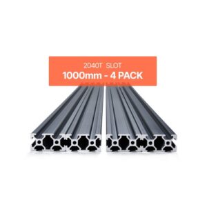 VEVOR 4 Piezas Perfiles de Extrusión de Aluminio 2040 con ranura en T de 1000 mm, Riel Lineal Anodizado de Alta Resistencia para Impresora 3D, Máquina CNC (DIY), Grabado Láser, Color Negro