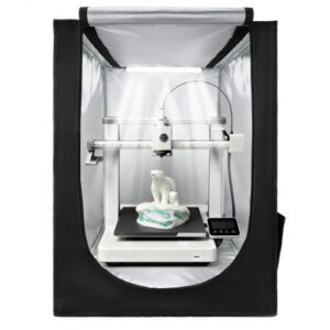 VEVOR Carcasa para Impresora 3D, 55 x 65 x 75 cm, Cubierta Protectora Antipolvo con Temperatura Constante e Iluminación LED, Compatible con Modelos Comunes de Creality/ELEGOO/Anycubic, Negro