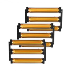 VEVOR Lámpara de Curado de Pintura, 3 Juegos de 3000 W de Secado Rápido 220 V, 120 x 100 cm Cuadrados Área de Horneado Cabina de Horneado Luces de Calefacción de Luz de Curado de Coche, 54 x 30 cm