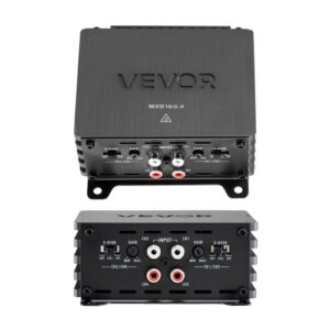 VEVOR Amplificador para Automóvil 4 Canales Puenteable Clase D, Máximo 4 x 110W a 4 ohmios y 4 x 160W a 2 ohmios, Amplificador Estéreo de Audio para Coche para Camioneta Vehículo Todoterreno Sedán SUV
