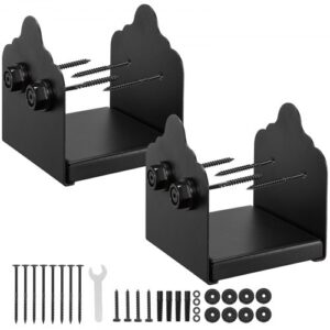 VEVOR Base para Postes de Madera 150 x 145 mm Tamaño Interior 150 x 141 mm 2 Piezas Soportes de Acero al Carbono para Postes Espesor de 2 mm para Instalaciones Fijas de Pérgolas, Barandillas, Negro