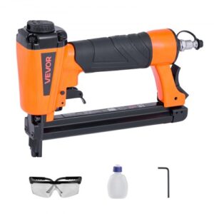 VEVOR Grapadora Neumática Calibre 20, Compatible con Grapas T50, Ancho de Corona 10,8 mm, Longitud 4-16 mm, Barra 4,8-7,6 mm, para Carpintería, Tapicería, Tela y Manualidades, 250 x 52 x 175 mm