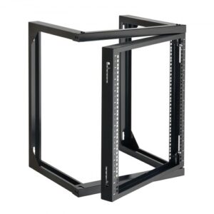 VEVOR Rack de Servidor de Pared de 12U, Carga Máxima de 68,04 kg, Bastidor de Red de Marco Abierto con Apertura de Puerta de 180 Grados, Acero al Carbono, para Equipo de Red/IT/AV de 48,26 cm