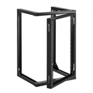 VEVOR Rack de Servidor de Pared de 15U, Carga Máxima de 68,04 kg, Bastidor de Red de Marco Abierto con Apertura de Puerta de 180 Grados, Acero al Carbono, para Equipo de Red/IT/AV de 48,26 cm