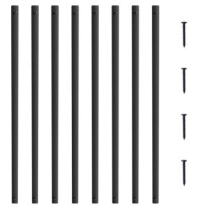 VEVOR Balaustre de Metal para Escaleras 750 x 25 mm Husillo de Barandilla Plano de Aleación de Aluminio 51 Varillas de Cubierta con Tornillos Barandilla Hueca Clásica Recubrimiento en Polvo Negro