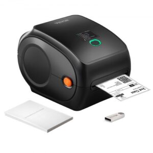 VEVOR Impresora de Etiquetas de Envío Alta Velocidad USB/BT Impresora Térmica de Etiqueta 4x6 300DPI Creador de Etiquetas de Escritorio Compatible con Amazon eBay PayPal Etsy para Windows Mac Blanco
