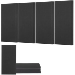 VEVOR Paneles Acústicos de Fibra de Vidrio, Paneles de Absorción de Sonido, Insonorizados Autoadhesivos, para Estudios, Oficinas, Cine en Casa, Salas de Reuniones, Negro, 600 x 300 x 50 mm, 4 uds