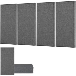 VEVOR Paneles Acústicos de Fibra de Vidrio, Paneles de Absorción de Sonido, Insonorizados Autoadhesivos, para Estudios, Oficinas, Cine en Casa, Salas de Reuniones, Gris, 600 x 300 x 50 mm, 4 uds