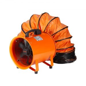 VEVOR Ventilador Extractor Portátil 367 W Extractor de Aire Industrial por Conductos 304,8 mm Manguera de Extracción 5 m Volumen de Aire 2574 CFM Extractor de Aire para Extraer Polvo, Trabajo en Casa