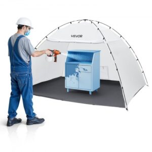VEVOR Cabina de Pintura Portátil, Área de Trabajo 293 x 230 x 188 cm, Impermeable, con Suelo Integrado y Puerta Enrollable para Armarios, Sillas y Mesas, Tela Oxford 210D, para Proyectos Fluidos