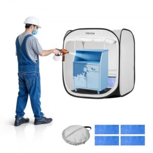 VEVOR Cabina de Pintura Portátil, Área de Trabajo de 72 x 72,5 x 5 cm, Carpa Emergente para Pintar con Aerosol, para Maquetas, Esculturas, Jarrones y Marcos de Fotos, 760 x 770 x 780 mm, Blanco