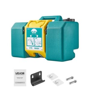 VEVOR Estación Lavaojos Portátil, Unidad Lavaojos de Emergencia 535 x 245 x 355 mm con 2 Rociadores para Montaje en Pared o Sobre Superficie Plana para Escuelas, Laboratorios y Fábricas, Verde