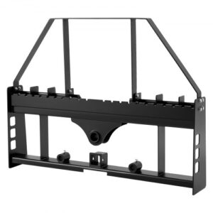 VEVOR Marco de Horquilla de Palés para Minicargadora, 1150 mm con Deflector, Enganche de Remolque 50,8 mm y Manguitos de Lanza Carga 1814 kg para Cargadora de Tractor de Conexión Rápida, Solo Marco
