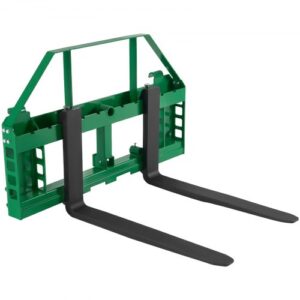VEVOR Horquillas para Palés para Minicargadoras con Bastidor de 1270 mm, Horquilla de 1220 mm, Receptor de Enganche de 50,8 mm, Manguitos de Lanza, Carga de 1814 kg Compatibles con Tractores JD