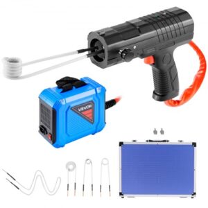 VEVOR Calentador de Inducción para Extracción de Tornillos, 1800 W, Calentador para Extracción de Tornillos Oxidados, Herramientas de Reparación de Talleres de Automóviles con 4 Bobinas, Negro