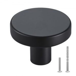 VEVOR Pomos Compactos para Gabinete, 10 Unidades, Aleación de Zinc Forjado, Forma de Hongo, Estilo Versátil, con Tornillos, Resistente al Desgaste y a la Deformación, Color Negro, Ø 32 x 23 mm