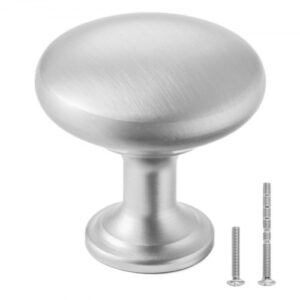 VEVOR Pomos para Gabinete, 25 uds, de Aleación de Zinc, con Forma de Hongo y Tornillos, para Cajones, Puertas, Tocadores, Gabinetes, Baño y Cocina, Estilo Versátil, Color Níquel, Ø 28 x 28 mm