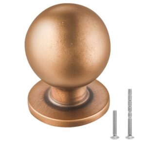 VEVOR Pomos para Gabinete, Tiradores Redondos de Aleación de Zinc de 2,5 cm con Tornillos, para Cajones, Puertas, Tocadores, Gabinetes, Baño y Cocina, Color Latón Antiguo, Ø 25 x 32 mm, 12 uds